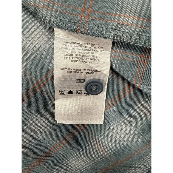 Columbia Flannel Shirt Men’s Blue Plaid Button Up Zip Pocket Casual Size XL - Picture 9 of 10